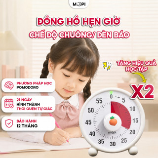 Đồng hồ đếm ngược Pomodoro học bài tập trung, Mopi timer MP038 quản lý thời gian trẻ em, đồng hồ hẹn giờ nấu ăn mini