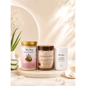 Combo 3 sản phẩm dưỡng sáng da bột than cafe ,bột tắm trắng thảo mộc , ủ dưỡng niacinamide