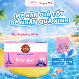 Nước muối sinh lý cho bé Fysoline Pháp vệ sinh mắt, mũi, miệng hàng ngày trẻ em hộp 40 ống x 5ml