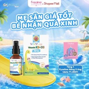 Vitamin D3 K2 Whykids Dạng Xịt Bổ Sung D3 K2 Cho Bé, Tăng Cường Hấp Thu Canxi Phát Triển Chiều Cao 15ml