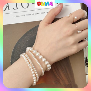 Vòng tay ngọc trai nhân tạo Lắc tay bạc sợi mảnh nhiều mẫu Vòng tay nữ thời trang DUHA 164