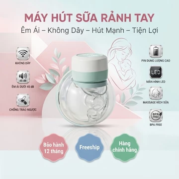 Máy Hút Sữa Rảnh Tay Cao Cấp Cầm Tay Không Dây Hút Mạnh Êm Ái Massage Kích Sữa Điều Chỉnh Lực Hút