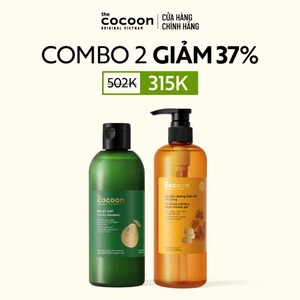 Combo Dầu gội chai 310ml + Gel tắm đường Cocoon 500ml