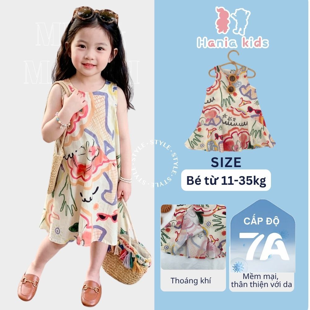 Váy Cho Bé Gái, Váy Sát Nách  Hình Họa Tiết Đáng Yêu Mặc Hàng Ngày Chất Liệu Mềm Mại