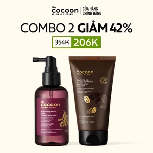 Combo Nước dưỡng da đầu bồ kết 140ml & Tẩy da chết mặt cà phê Đắk Lắk Cocoon 150ml