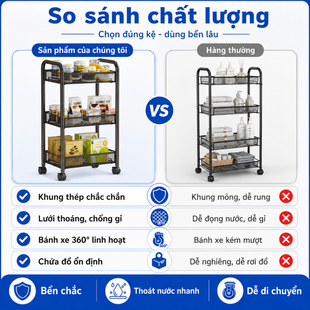 Xe đẩy Spa Lưới sắt 100% Kệ xe đẩy 3/4/5Tầng Kệ SPA Giá tốt chất lượng cao