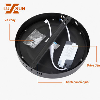 Đèn LED Ốp Trần Nổi Viền Đen LUXSUN 6W - 24W Vuông/Tròn Siêu Mỏng Chiếu Sáng Phòng Khách Phòng Ngủ Bảo Hành 12 Tháng