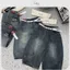 Quần Bò Ngố Ống Rộng Dáng Lửng Unisex Phong Cách Đường Phố TTL - 303 Quần Short Jean Wash Màu Cá Tính Kèm Belt