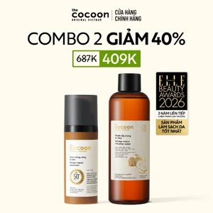 Combo Kem chống nắng bí đao Cocoon 50ml + nước tẩy trang bí đao 500ml