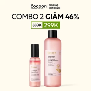 Combo Tinh chất xịt dưỡng sen Hậu Giang 100ml & Tẩy trang sen Cocoon 500ml