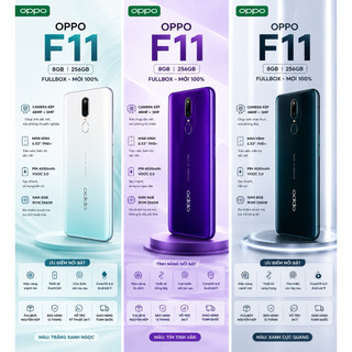 Điện Thoại OPPO F11 8GB/256GB Fullbox Bản Sách Tay  | Camera 48MP | Pin 4020mAh |  | Màn 6.53 Inch FHD+ | BH 12tháng