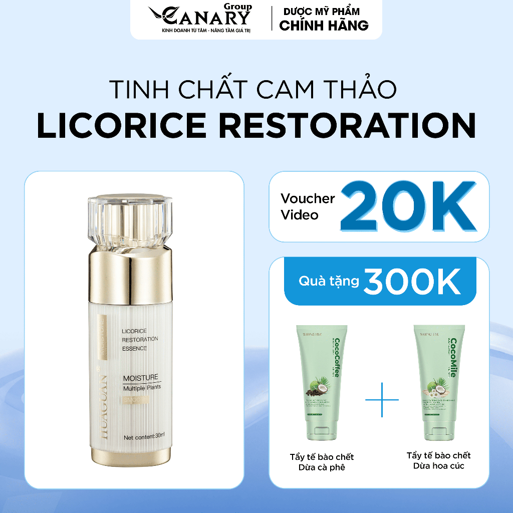 Tinh Chất Cam Thảo Chính Hãng Huaguan, làm dịu da, cân bằng độ ẩm 30ml - Huaguan Licorice Restoration Essence