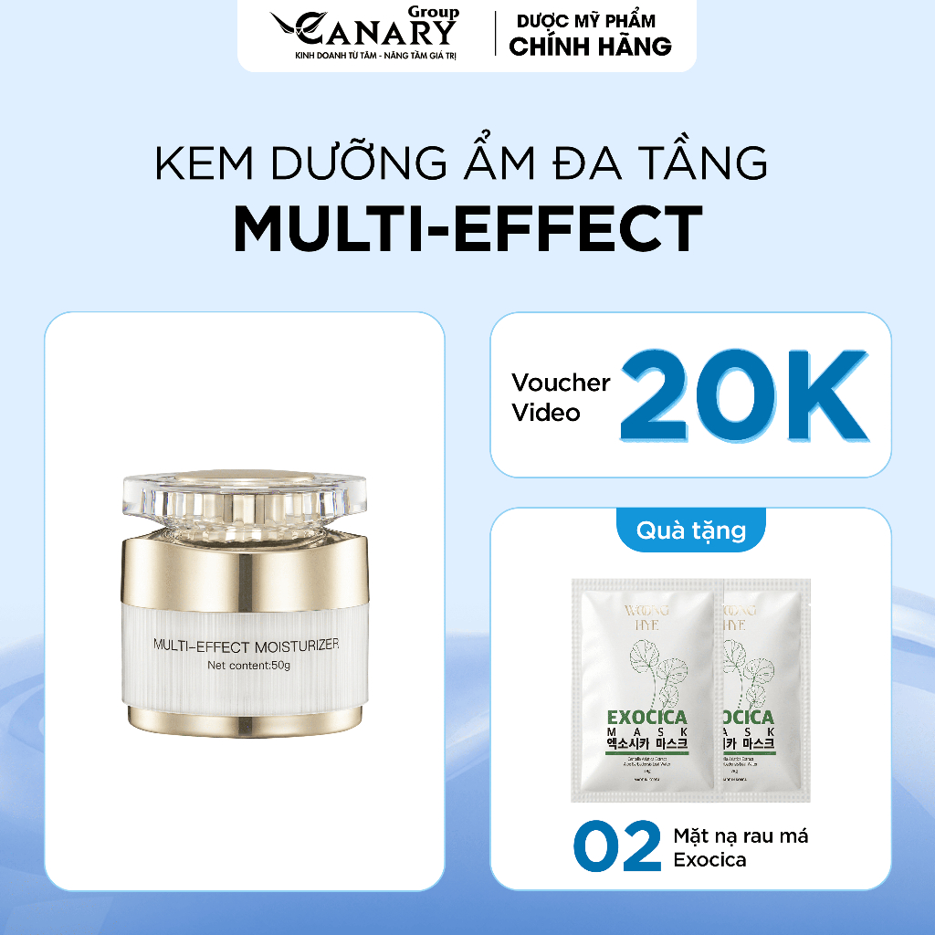 Kem Dưỡng Ẩm Đa Tầng Huaguan, giữ ẩm tầng sâu, ngăn ngừa sẹo 50g - Huaguan Multi-effect Moisturizer