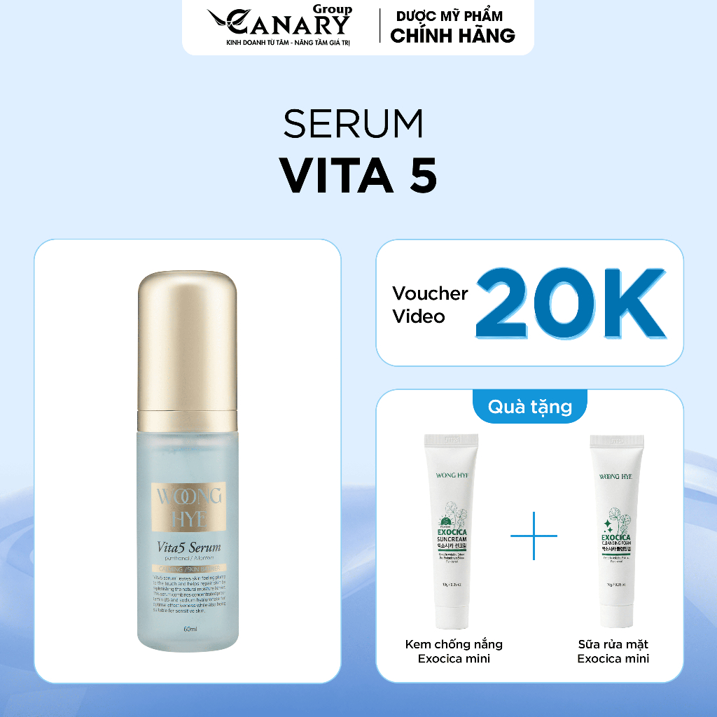 Tinh Chất Dưỡng Vita5 Woong Hye, dưỡng ẩm sâu, làm dịu và tái tạo cấu trúc làn da 60ml - Vita5 Serum