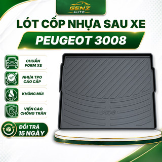 Lót cốp Peugeot 3008 đời 2017 - Nay - Nhựa dẻo TPO Không mùi, Chuẩn khít form xe, Chống thấm nước