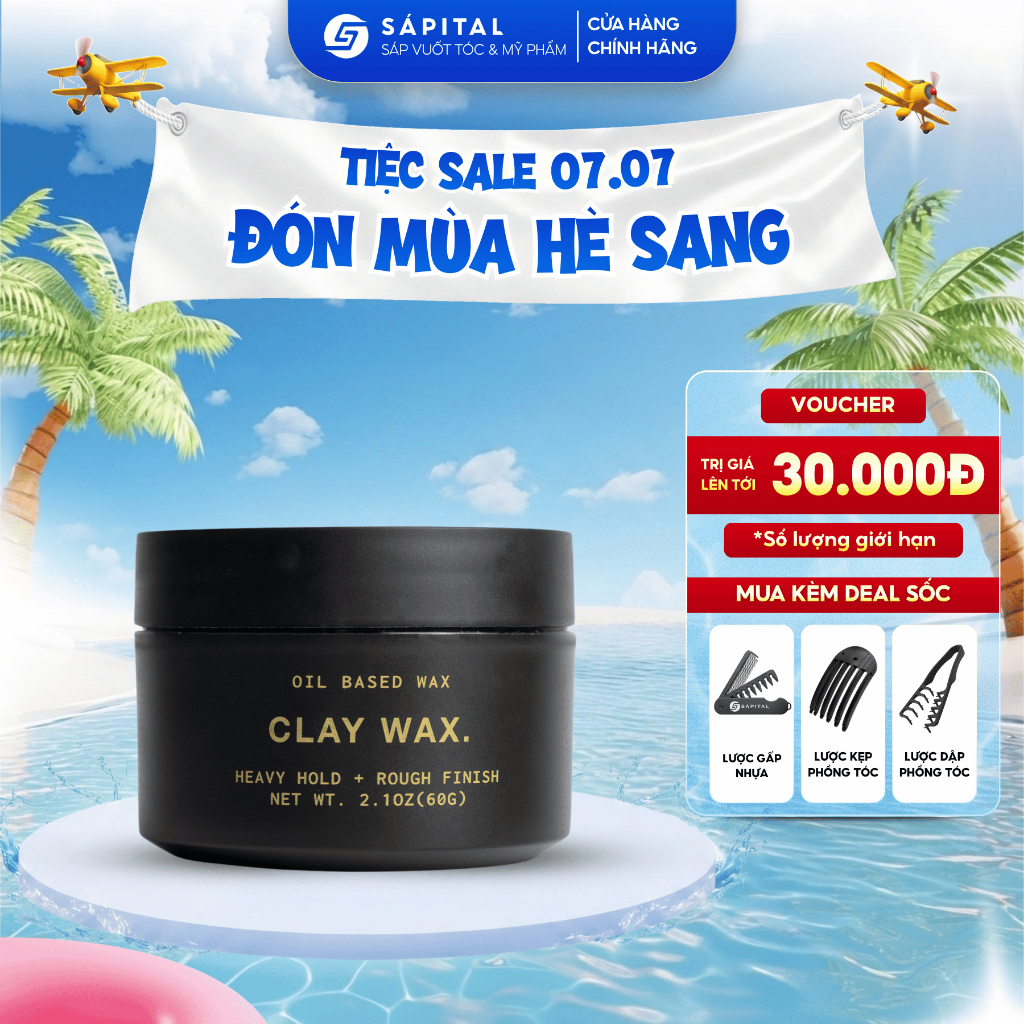Sáp vuốt tóc Rusty Lab Clay Wax - Sáp khô, Giữ nếp tới 12h, Phù hợp mọi chất tóc, Không gây bết dính