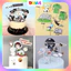 Bịch 10 Set giấy hình cắm phi hành gia mẫu mới, vũ trụ- phụ kiện trang trí bánh sinh nhật, bánh kem DUHA 071