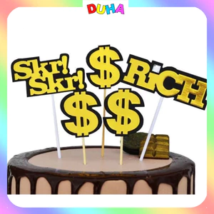 RẺ VÔ ĐỊCH - COMBO 20 Set Cắm Giấy Chữ Rich- Trang trí bánh sinh nhật, bánh kem DUHA 072