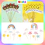 COMBO 10 Set cắm giấy bánh sinh nhật cầu vồng, mặt cười- phụ kiện trang trí bánh kem happy birthday traffic DUHA 074