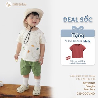 M&B (6M-6Y) Bộ quần áo cộc tay DINO PACK cotton thoáng mát, co giãn thấm hút mồ hôi-DINO5.25