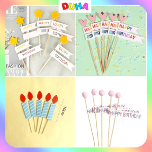 RẺ VÔ ĐỊCH - COMBO 10 Set Cắm Giấy hình hình cây nến - Phụ Kiện Bánh Sinh Nhật, Bánh Kem- Giá Tốt DUHA 076