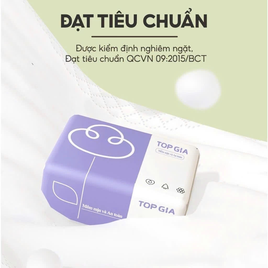 Giấy ăn rút Topgia 3 màu cao cấp 4 lớp dày dặn mềm mịn an toàn cho gia đình