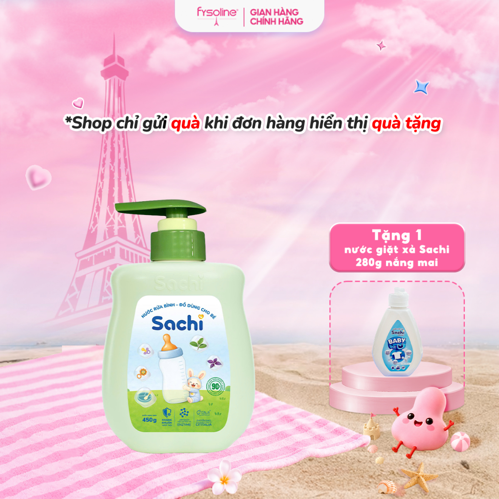 Nước rửa bình -  Đồ dùng cho bé SACHI 450g
