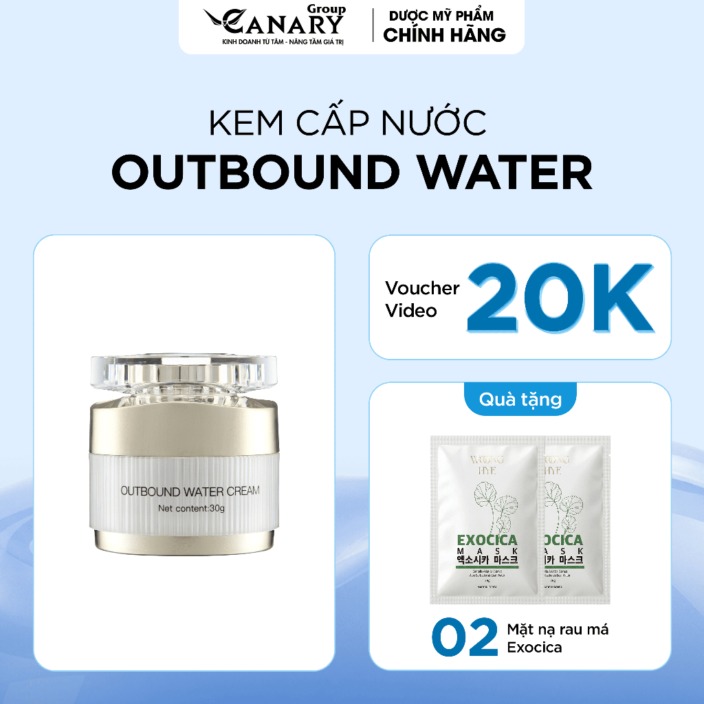 Kem Cấp Nước Huaguan, cấp nước và duy trì độ ẩm cho da 30g - Huaguan Outbound Water Cream HA Booster