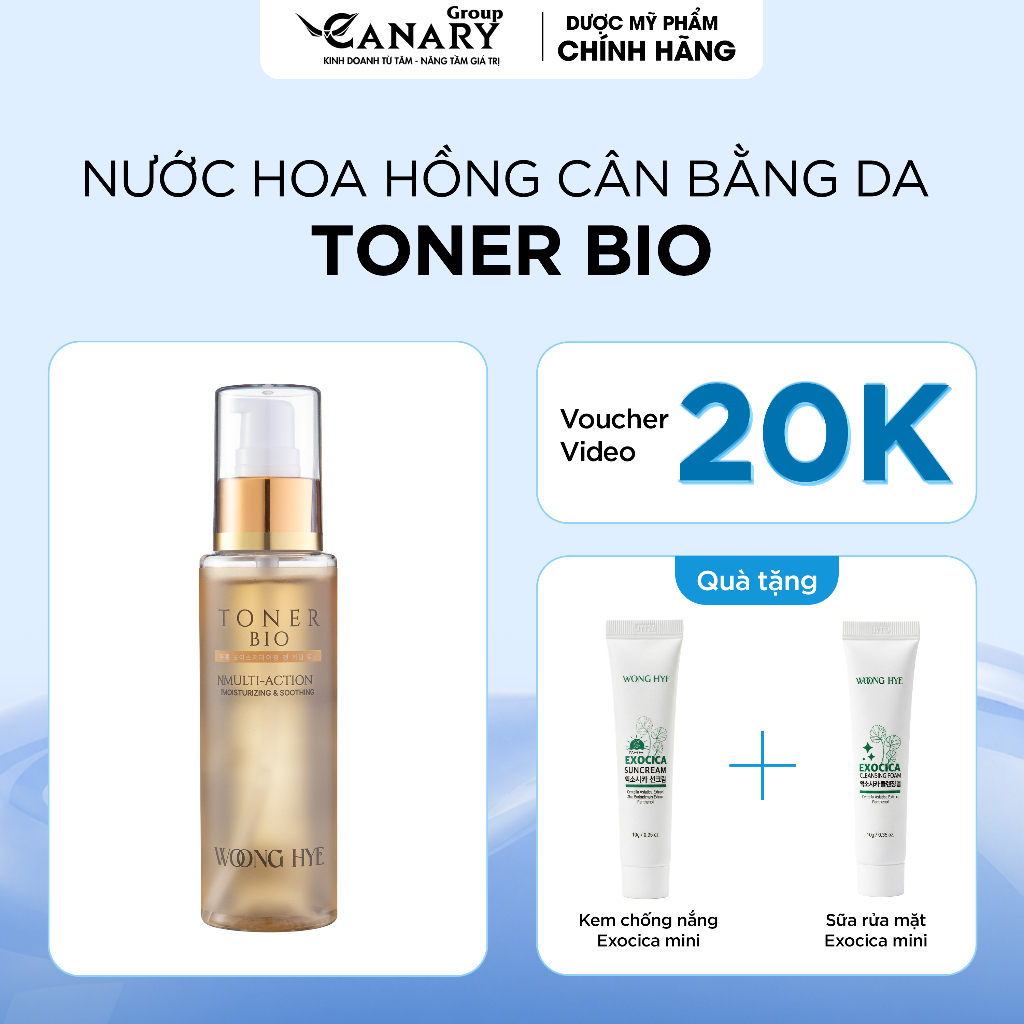 Nước Hoa Hồng Cân Bằng Da WoongHye, dưỡng da cấp ấm, căng bóng 100ml - Toner Bio