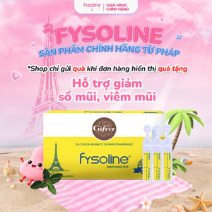 Nước Muối Sinh Lý Kháng Khuẩn Pháp FYSOLINE vàng - Hỗ Trợ Giảm Viêm Mũi, Sổ Mũi Hộp 20 Ống x 5ml