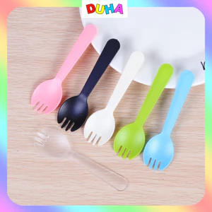 Combo 1000 Muỗng/thìa kiêm nĩa nhựa 11cm ăn bánh kem, bánh ngọt, sinh nhật, ăn tiệc, dã ngoại DUHA 094