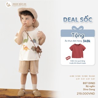 M&B (6M-6Y) Bộ quần cộc tay DINO GANG cotton thoáng mát, thấm hút mồ hôi, mặc mát mùa hè-DINO5.25