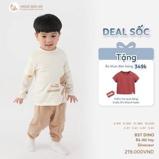 M&B (6M-6Y) Bộ quần áo tay dài DINOSAUR cotton thoáng mát, co giãn tốt thấm hút mồ hôi-DINO5.25