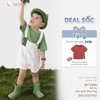 M&B (6M-3Y) Bộ quần áo yếm DINO TAG cotton thoáng mát, co giãn tốt, thấm hút mồ hôi-DINO5.25