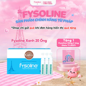 Fysoline xanh nước muối ưu trương- Hỗ trợ giảm nghẹt mũi, khô mũi cho bé (Hộp xanh 20 ống x 5ml)