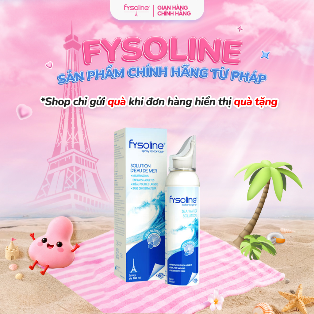 Fysoline - Xịt nước muối biển sâu Pháp 100ml - Vệ sinh, giữ ẩm, cân bằng sinh lý niêm mạc mũi
