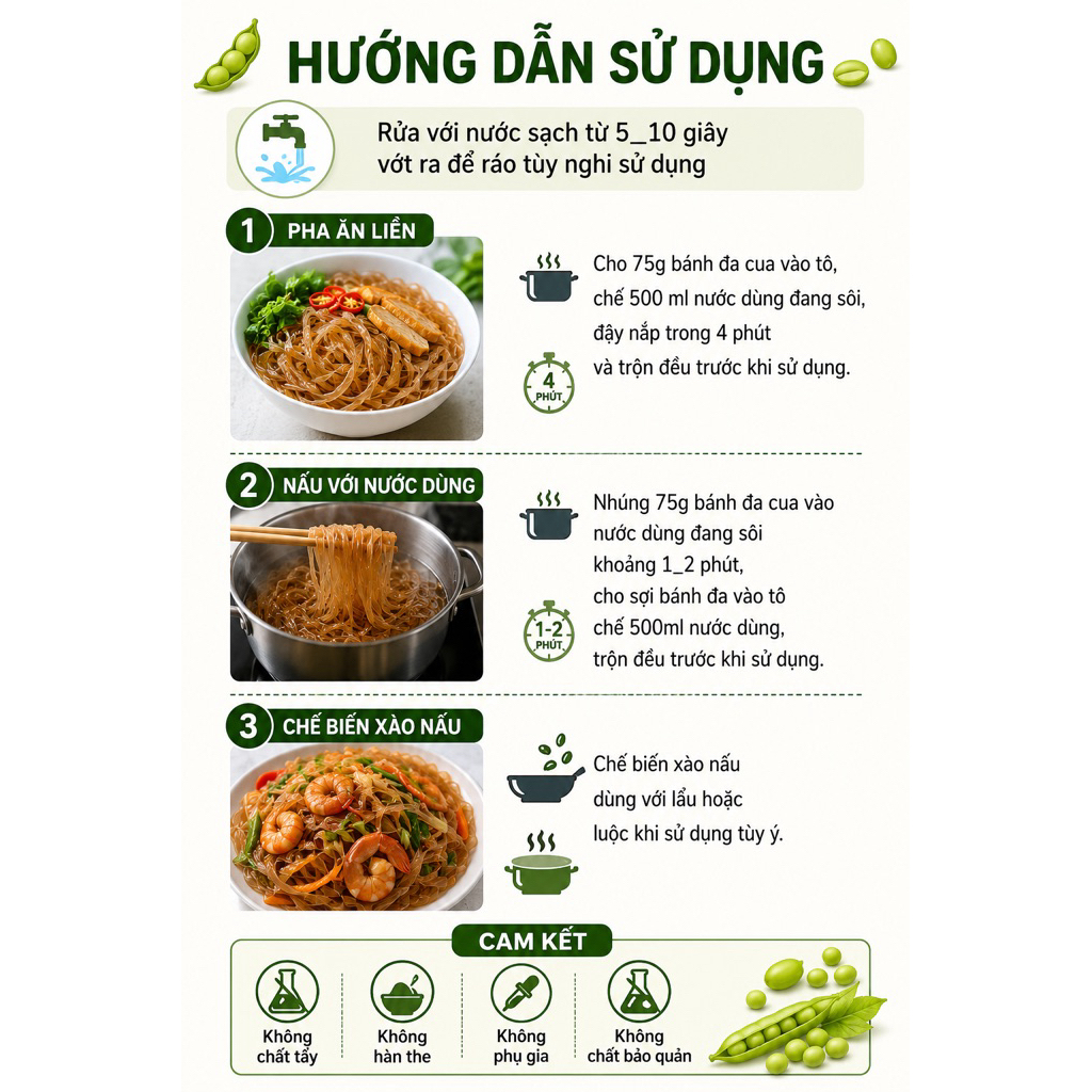 BÁNH ĐA CUA HẢI PHÒNG NHÂN NHẤT - Bánh đa tươi sấy khô ăn liền 400g, sợi dai mềm thơm ngon đặc sản