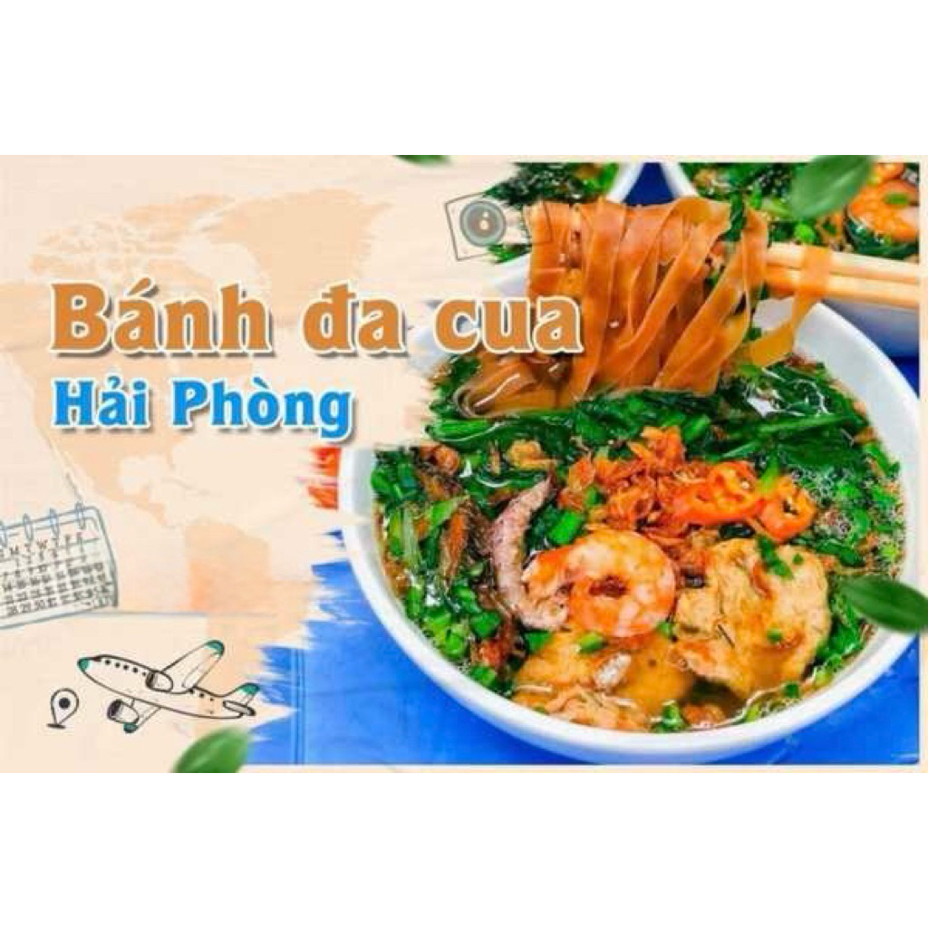 BÁNH ĐA CUA HẢI PHÒNG NHÂN NHẤT - Bánh đa tươi sấy khô ăn liền 400g, sợi dai mềm thơm ngon đặc sản