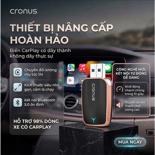 Bộ chuyển đổi Usb Carplay không dây Cronus chính hãng - WIFI 6+Bluetooth 5.4 , Có Update OTA