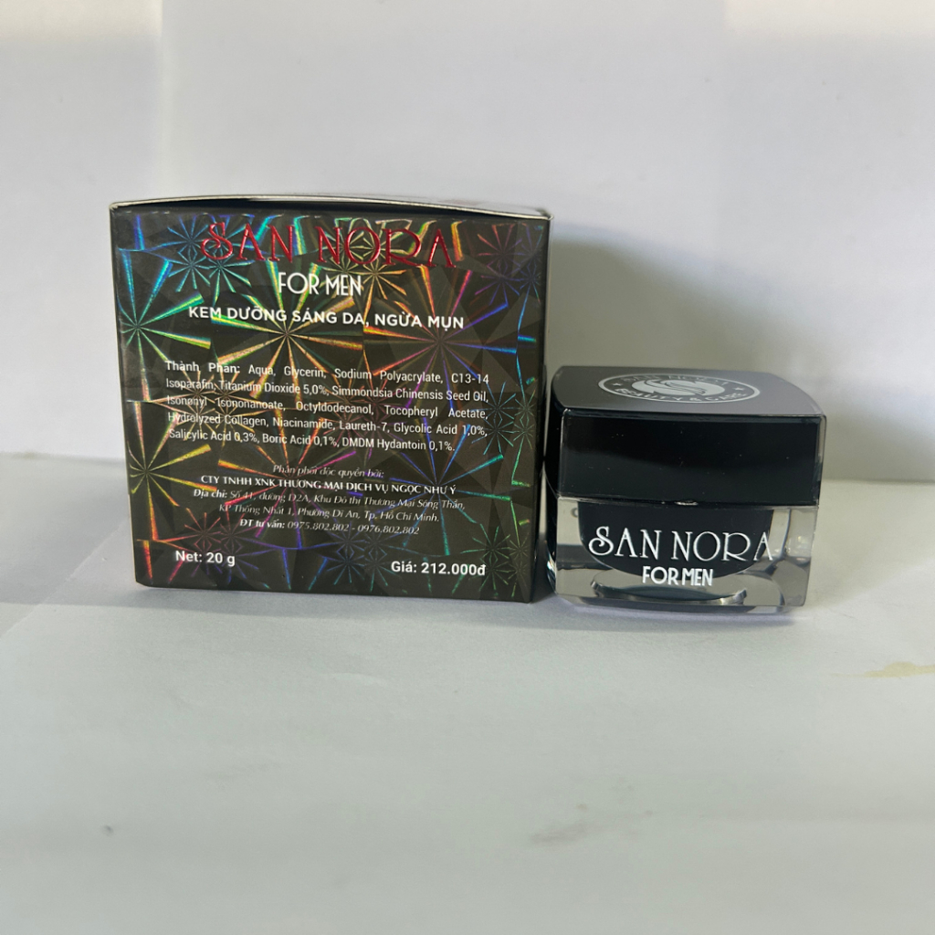 Kem Ngừa Mụn Thâm Dưỡng Sáng Da Liền Sẹo Dành Cho Nam San Nora 20g [Đen]