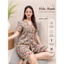Đồ bộ pyjama lụa mango tay ngắn quần lửng qua gối từ 48 đến 68kg
