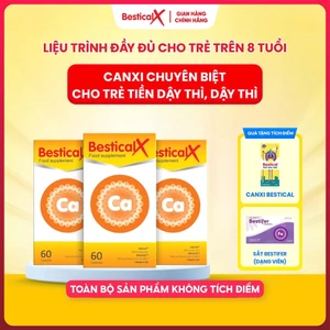 .[Quà tùy chọn] Combo 3 hộp Canxi Bestical X (60 viên) - Bổ sung Canxi, D3K2 cho trẻ từ 8 tuổi (Không tích điểm)