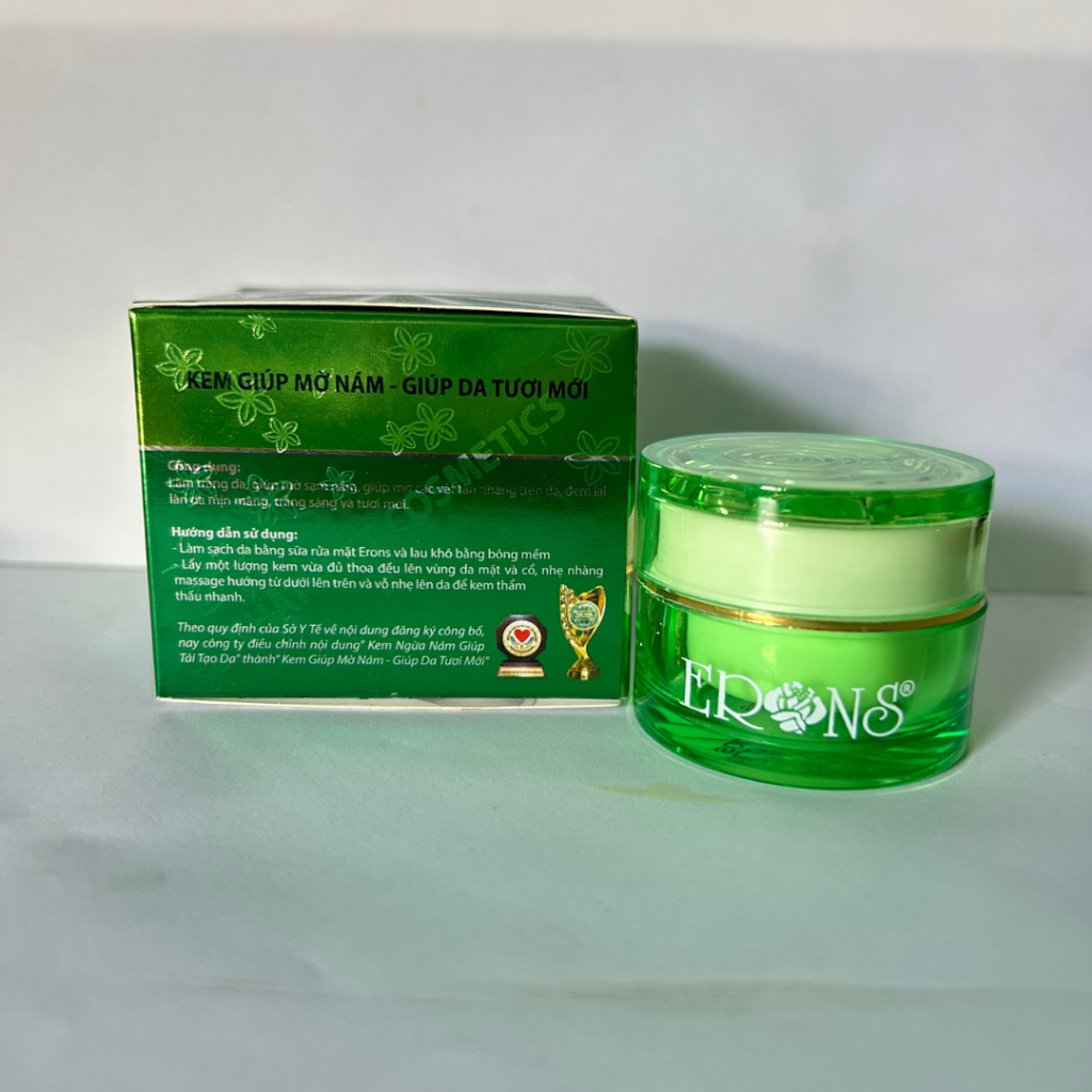 Kem Nám Tàn Nhang Trắng Da Mờ Sạm Giúp Da Sáng Khỏe ERons 6.8g [Xanh Lá]