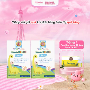 Combo 2 Vitamin Whykids D3 và K2 Dạng Xịt Giúp Bé Hấp Thụ Canxi Hỗ Trợ Phát Triển Chiều Cao - Chai 15ml