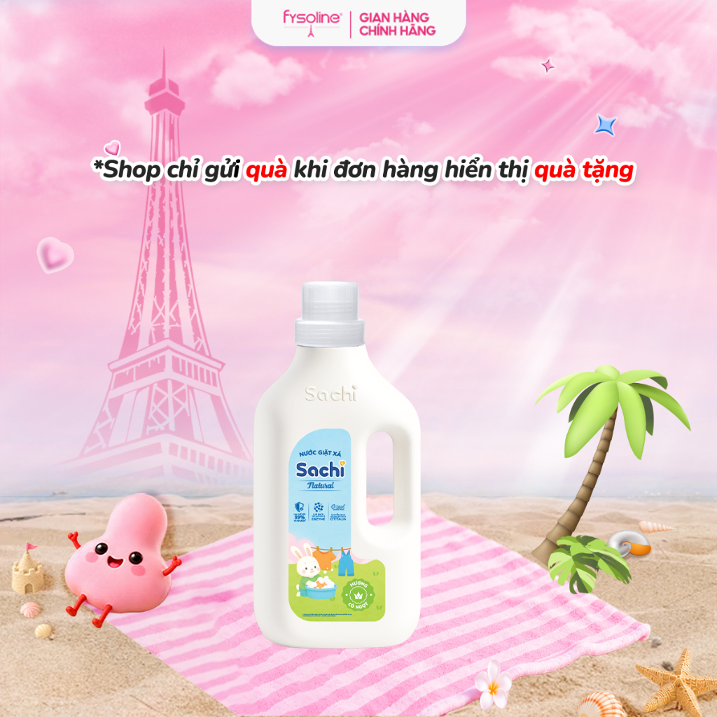 Nước Giặt Xả Cho Bé Sachi 2kg Hương Thơm Dịu Nhẹ, Làm Sạch Vết Bẩn, Làm Mềm và Giữ Bền Màu Vải