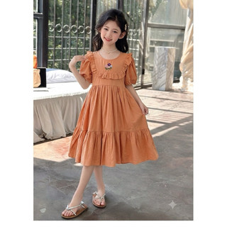 Váy Bé Gái Thiết Kế phong cách Hàn Quốc thêu hoa siêu XINH chất thô mềm xịn - Đầm mùa hè dáng xòe công chúa