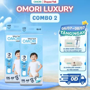 Combo 2 Bịch Tã/ Bỉm Quần Cao Cấp OMORI LUXURY Mỏng Nhẹ, Siêu Thấm Hút Size M50/L46/XL42/XXL40/XXXL38 Cho Bé Từ 6 - 20kg