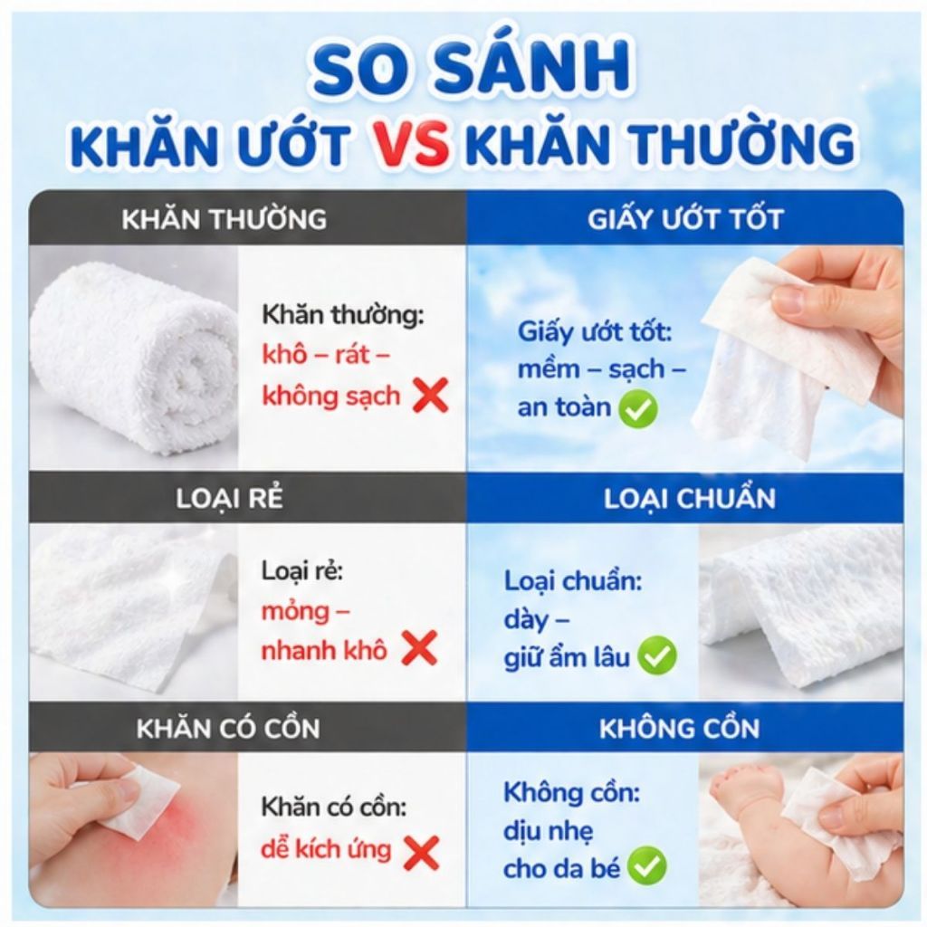 KHĂN GIẤY ƯỚT Baby Wipes SIÊU XỊN, CHẤT LƯỢNG DÀY BẢN TO An Toàn Cho Bé 650gram
