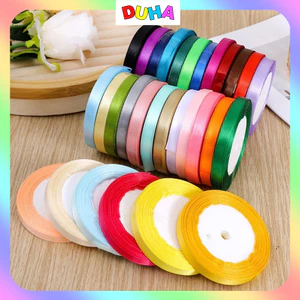 COMBO 5 CUỘN Ruy băng lụa satin 1cm - Cuộn 25 Yards/Cuộn DUHA 053