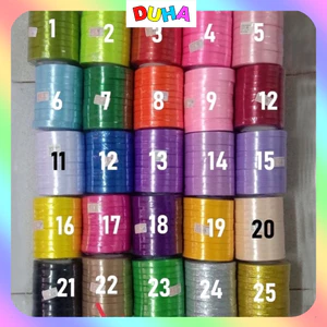 Lốc 10 Cuộn Ruy Băng Lụa Satin Trơn Lõi Xốp Giá Rẻ 40 Mẫu Hàng Có Sẵn DUHA 053